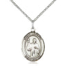 Sterling Silver St. Maurus Patron Saint Medal Necklace 3/4 x 1/2 with 18 inch Chain by Bliss