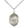 Sterling Silver St. Rebecca Patron Saint Medal Necklace, 3/4 x 1/2 inch pendant with 18 inch chain, by Bliss Manufacturing
