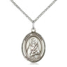 Sterling silver St. Victoria patron saint medal necklace with 18 inch chain handcrafted by Bliss Manufacturing