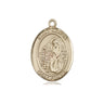14kt Solid Gold St. Aaron patron saint medal pendant 3/4 x 1/2 inch handcrafted by Bliss Manufacturing
