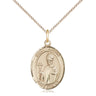 Gold Filled St. Austin Catholic patron saint medal necklace with 18 inch chain by Bliss Manufacturing