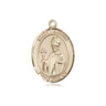 14kt solid gold St. Austin Catholic patron saint medal pendant handcrafted by Bliss Manufacturing