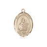 14kt solid gold St. Christian Demosthenes patron saint medal pendant 3/4 inch by 1/2 inch handmade by Bliss
