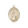 14kt Solid Gold St. Samuel Patron Saint Medal Pendant 3/4 x 1/2 inch by Bliss
