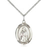 Sterling silver St. Samuel patron saint medal necklace with 18 inch chain, 3/4 x 1/2 inch pendant, handcrafted by Bliss Manufacturing