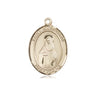 14kt Solid Gold St. Hildegard von Bingen patron saint medal pendant, 3/4 x 1/2 inch, handcrafted by Bliss USA