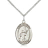Sterling Silver St. Tarcisius patron saint medal necklace, 3/4 x 1/2 inch with 18 inch chain, handcrafted by Bliss Manufacturing USA