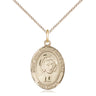 14kt gold filled St. John Baptist de La Salle patron saint medal necklace with 18 inch curb chain, handcrafted by Bliss USA