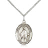 Sterling silver Our Lady of Africa medal necklace, 3/4 inch medal with 18 inch curb chain, by Bliss
