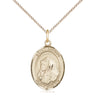 14kt Gold Filled St Bruno Patron Saint Medal Necklace 3/4 inch by 1/2 inch with 18 inch Chain by Bliss