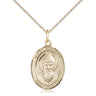 14kt gold filled St. Sharbel patron saint medal necklace with 18 inch chain, 3/4 x 1/2 inch pendant, handcrafted by Bliss Manufacturing