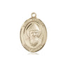 14kt solid gold St. Sharbel patron saint medal pendant, 3/4 x 1/2 inch, handcrafted by Bliss Manufacturing