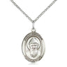 Sterling silver St. Sharbel patron saint medal necklace with 18 inch chain, 3/4 x 1/2 inch pendant, handcrafted by Bliss Manufacturing