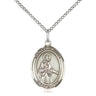 Sterling Silver St. Remigius of Reims Patron Saint Medal Necklace, 3/4 x 1/2 inch pendant with 18 inch chain, by Bliss