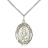 Sterling Silver St. Basil the Great Medium Patron Saint Medal Necklace 3/4 x 1/2 inches on 18 inch chain by Bliss