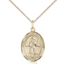 14kt gold filled St. Isidore the Farmer patron saint medal necklace 3/4 x 1/2 inches on 18 inch chain by Bliss