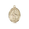 14kt Solid Gold St. Isidore the Farmer Medal Pendant 3/4 inch by 1/2 inch Medium Size Handcrafted USA Bliss