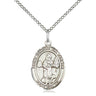 Sterling Silver St. Isidore the Farmer Medal Necklace 3/4 inch Medium 18 inch Chain Handcrafted USA Bliss