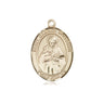 14kt Solid Gold St. Gabriel Possenti Catholic medal pendant 3/4 inch by 1/2 inch handmade by Bliss