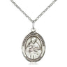 Sterling Silver St. Gabriel Possenti Patron Saint Medal Necklace 3/4 x 1/2 inch on 18 inch Chain by Bliss Manufacturing