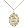 14kt Gold Filled St. John Vianney patron saint medal necklace with 18 inch curb chain handcrafted by Bliss