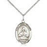 Sterling Silver St. John Vianney Patron Saint Medal Necklace 3/4 x 1/2 inches with 18 inch chain by Bliss