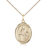 14kt Gold Filled St. Walter of Pontoise patron saint medal necklace with 18 inch chain, 3/4 x 1/2 inch pendant, handcrafted by Bliss USA