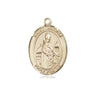 14kt Solid Gold St. Walter of Pontoise patron saint medal pendant, 3/4 x 1/2 inch, handcrafted heirloom quality by Bliss Manufacturing USA