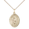 14kt Gold Filled St. Deborah Catholic patron saint medal necklace 3/4 x 1/2 inch with 18 inch chain by Bliss
