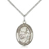 Sterling Silver Our Lady of Lourdes Medal Necklace 3/4x1/2 inch pendant on 18 inch chain handcrafted by Bliss Manufacturing