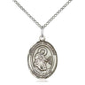 Sterling Silver Our Lady of Mercy Medal Necklace 3/4x1/2 inch pendant on 18 inch chain by Bliss