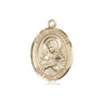 14kt Solid Gold Mater Dolorosa Our Lady of Sorrows Medal Pendant 3/4 x 1/2 by Bliss