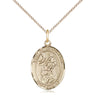 14kt Gold Filled St. Peter Nolasco patron saint medal necklace, 3/4x1/2 medium pendant with 18 inch chain, handcrafted by Bliss
