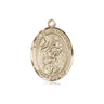 14kt Solid Gold St. Peter Nolasco Medal Pendant 3/4 x 1/2 inches by Bliss