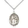 Sterling Silver Our Lady of Consolation Medal Necklace 3/4 x 1/2 inch on 18 inch chain handmade by Bliss