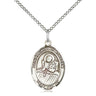 Sterling Silver St. Lidwina of Schiedam medium patron saint medal necklace 3/4 x 1/2 inch on 18 inch chain by Bliss