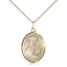 14kt Gold Filled St. Fiacre Patron Saint Medal Necklace 3/4 x 1/2 inch with 18 inch chain by Bliss