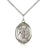 Sterling Silver St. Fiacre patron saint medal necklace with 18 inch chain, handcrafted by Bliss