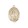 14kt Solid Gold St. Bede the Venerable Medium Patron Saint Medal Pendant 3/4 x 1/2 inches by Bliss