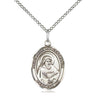 Sterling Silver St. Bede the Venerable Medium Patron Saint Medal Necklace 3/4 x 1/2 inches on 18 inch chain by Bliss