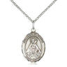 Sterling Silver Our Lady of Olives Medal Necklace 3/4 inch x 1/2 inch pendant on 18 inch chain by Bliss