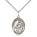 Sterling silver St. Thomas of Villanova patron saint medal necklace with 18 inch chain by Bliss Manufacturing