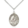 Sterling silver St. Thomas of Villanova patron saint medal necklace with 18 inch chain by Bliss Manufacturing