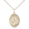 14kt Gold Filled St. Finnian of Clonard Patron Saint Medal Necklace 3/4 inch medal 18 inch chain Bliss Manufacturing