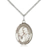 Sterling Silver St. Finnian of Clonard patron saint medal necklace with 18 inch chain by Bliss