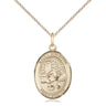 Gold Filled St. Rosalia Patron Saint Medal Necklace 3/4 x 1/2 inch on 18 inch chain by Bliss Manufacturing