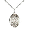 Sterling Silver St. Rosalia Patron Saint Medal Necklace 3/4 x 1/2 inch on 18 inch chain by Bliss Manufacturing
