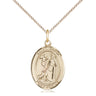 Gold Filled St. Roch Patron Saint Medal Necklace 3/4 x 1/2 inch with 18 inch Chain by Bliss Manufacturing