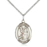 Sterling Silver St. Roch Catholic patron saint medal necklace 3/4 inch pendant 18 inch chain Bliss