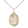 Gold Filled St. Elizabeth of the Visitation Catholic patron saint medal necklace 3/4 x 1/2 inch with 18 inch chain by Bliss